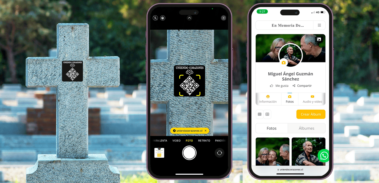 QR en una lápida para acceder a recuerdos de un ser querido